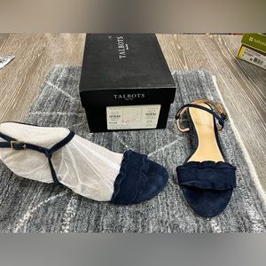 Talbots 6.5 navy suede sandal